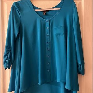 Style & co. Turquoise swing blouse